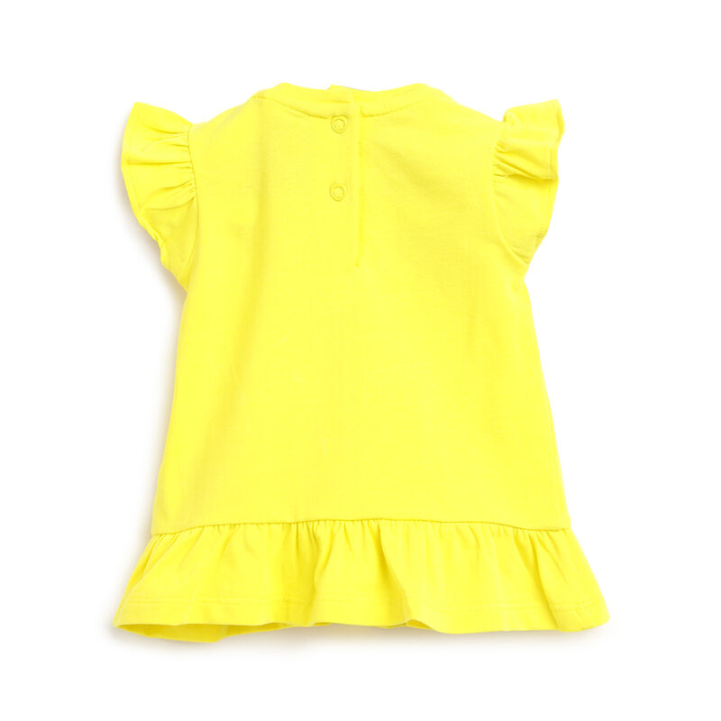 Girls Yellow and Blue Printed Outfit with Leggings image number 1